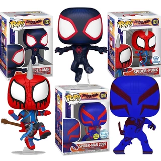 Funko POP Homem-Aranha : Através Da-Verso Miles Morales Spider-Punk 2099 1267 1223 1231 Figura De Ação