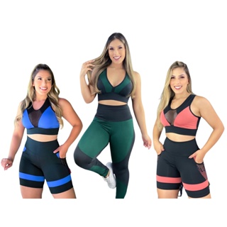 Kit Conjunto Fitness Legging E Cropped Feminino Roupa Ginástica – SHEETFY