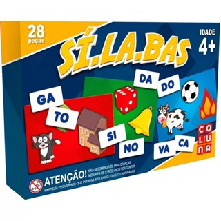 Jogo Pedagógico Didático Encaixando as Sílabas - 7 Artes BrinQ