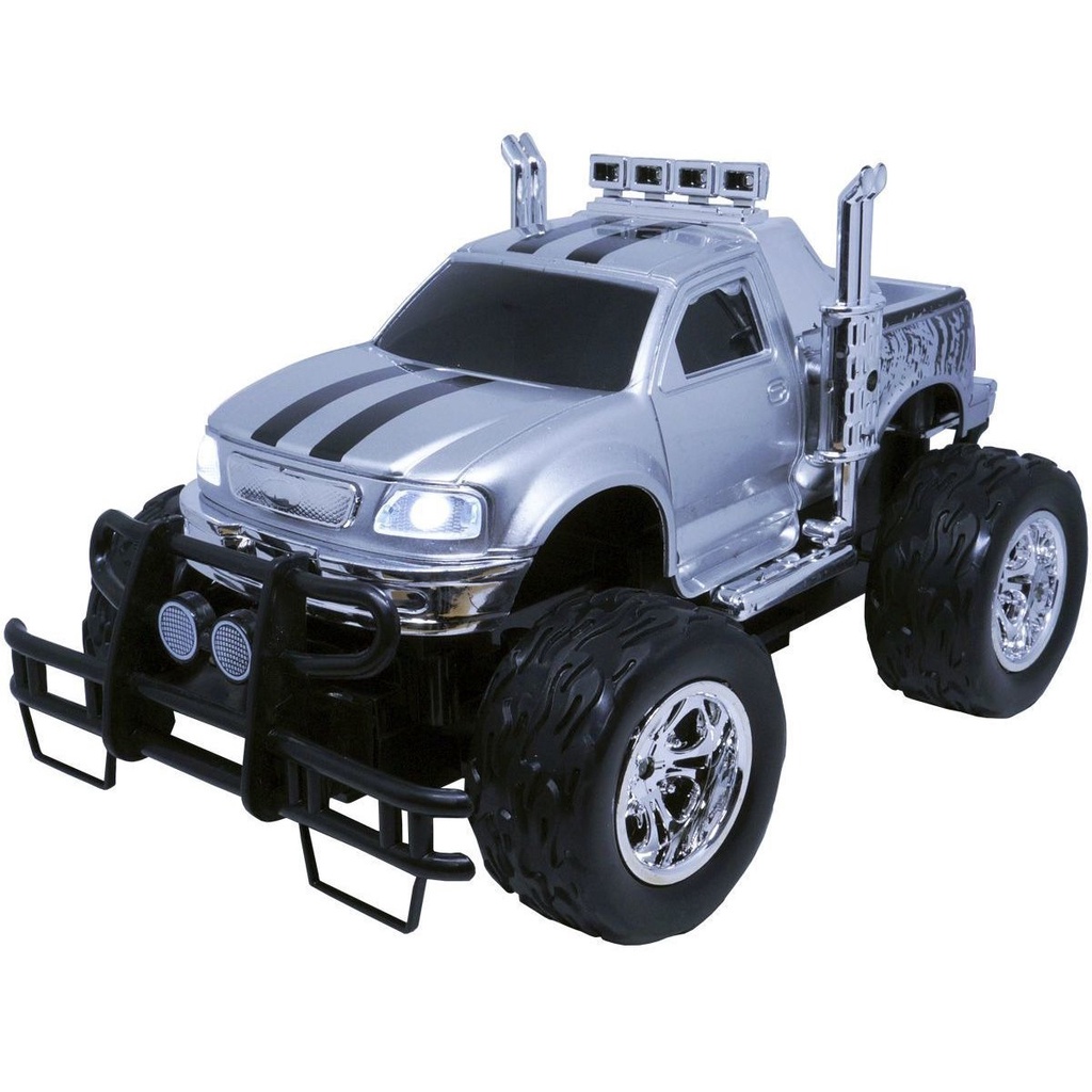 Carrinho Controle Remoto Elétrico Recarregável Monster Car Off Road Importway Prata BW026