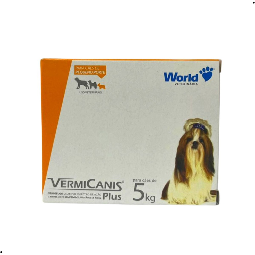 VermiCanis Plus 5kg c/ 4 Comprimidos de 400mg | Shopee Brasil