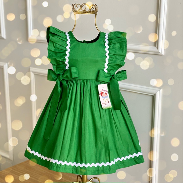 Vestido Infantil Verde Natal Menina Bebe Isabelle Shopee Brasil