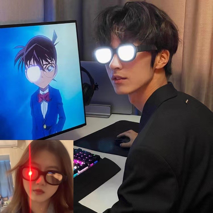 Conan Cosplay Óculos De Sol Engraçados E Cool Led Para Homens Luminescentes Femininos Photo Prop