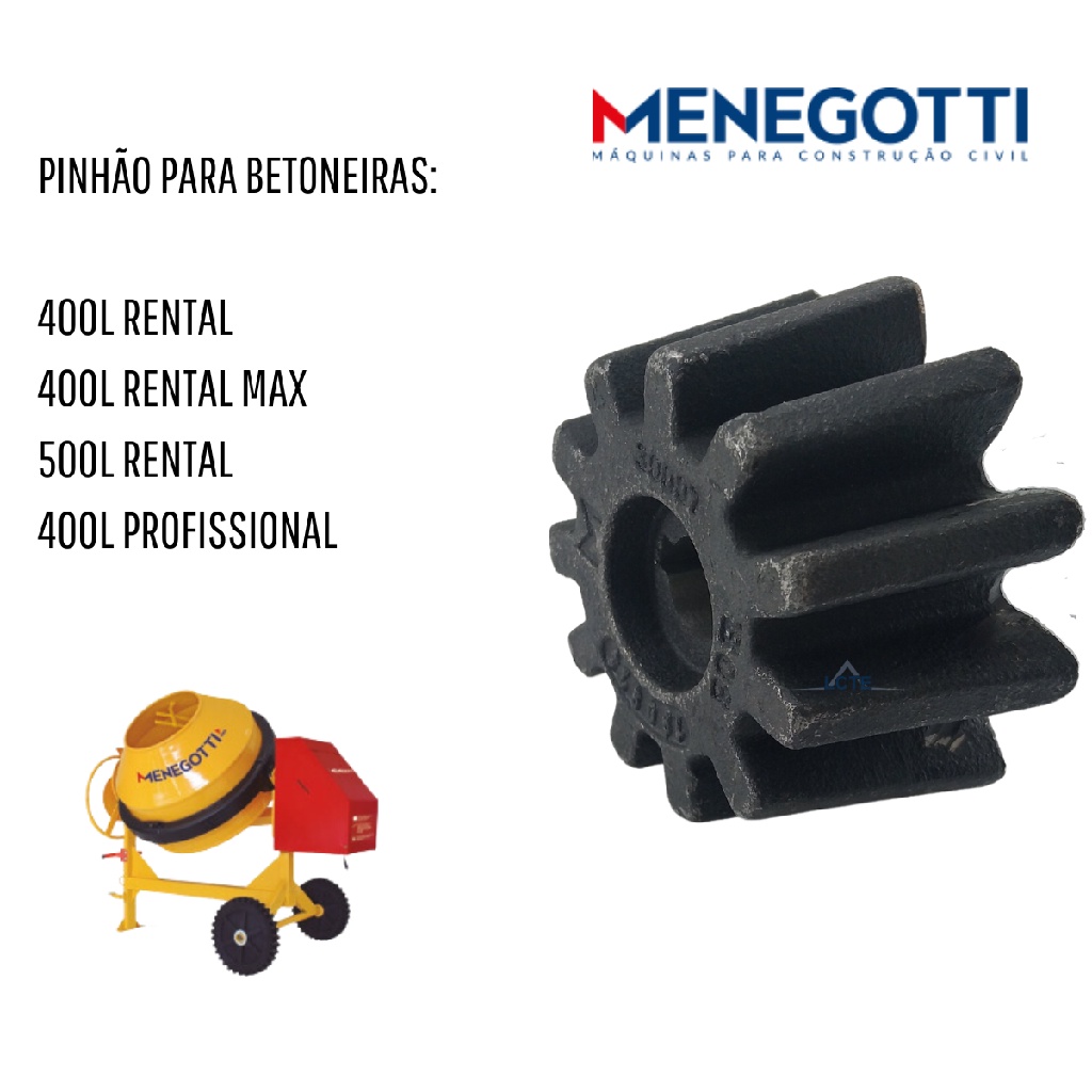 Peão Pião Pinhão Bitorneira Prime 400 Lts Menegotti