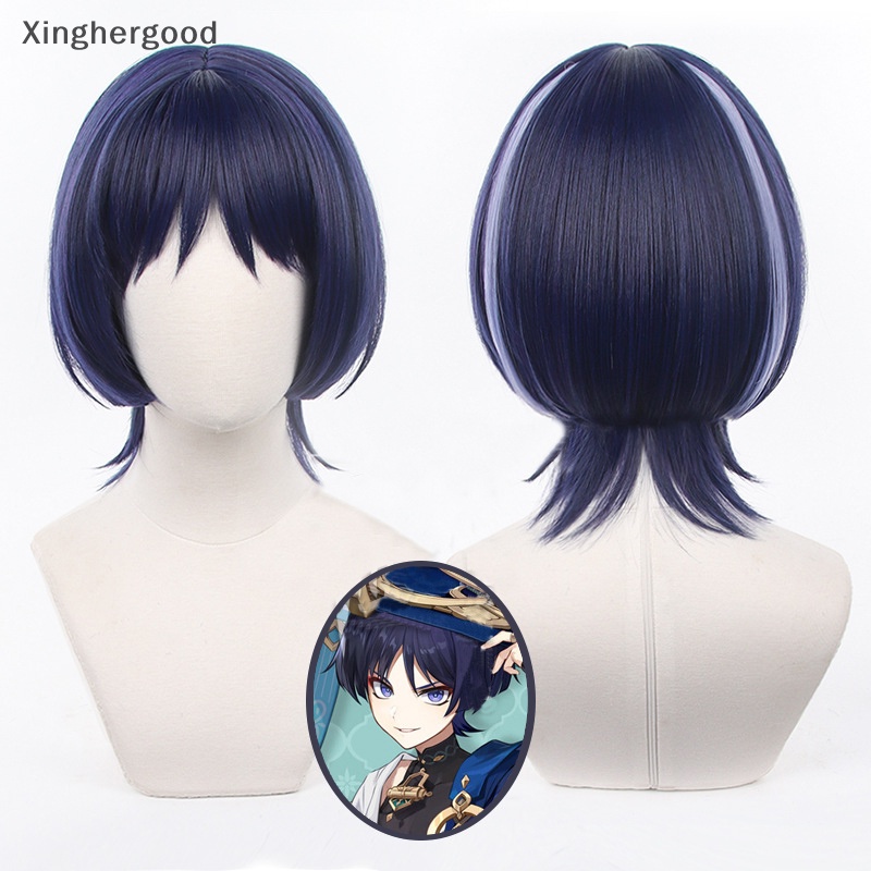 Peruca Genshin Impact Kaeya Cosplay Masculina 80 Cm De Compr