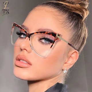 Lentes Ópticas Óculos Femininos Quadros De Moda Olho De Gato Anti Luz Azul  Óculos Transparentes Com Armação Óculos De Prescrição - Armações De Óculos  - AliExpress