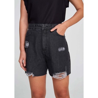Shorts Jeans Feminino Cintura Alta Reto Hering