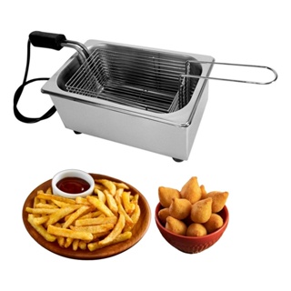 Fritadeira Elétrica Tacho 1 Litro Óleo Aço Inox 110v Ou 220v
