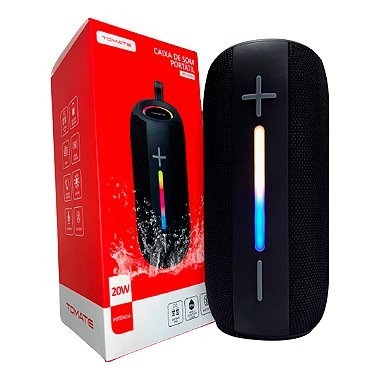 Caixa de Som RGB Bluetooth Portátil Resistente a Água - Tomate