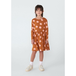 Vestido Curto Infantil Estampado Manga Longa Com Poás Hering Kids