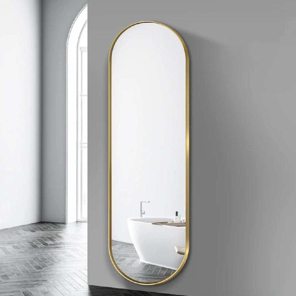 Espelho Oval Decorativo Com Moldura Corpo Inteiro 100x30 Top