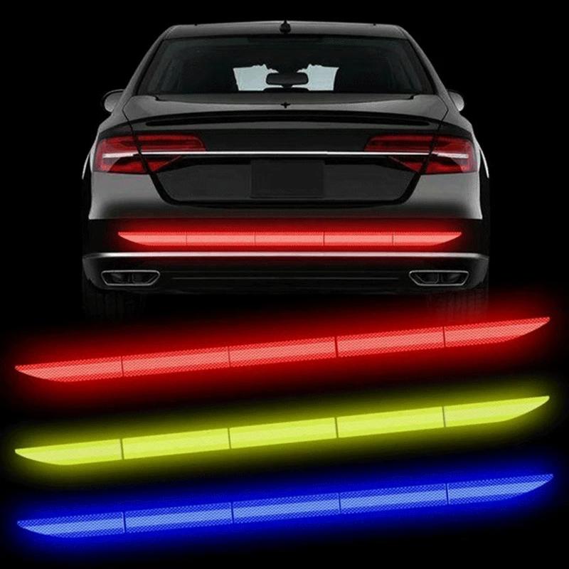 1Set Tiras Refletivas Para Aviso De Segurança Em Carros-Adesivos Refletivos Anti-Colisão Tronco De Automóveis