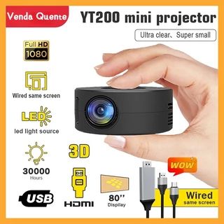 Mini Projetor Portátil YT200 Suporta Unidade Flash USB HDMI , Espelhamento Celular , Imagem Da Tela