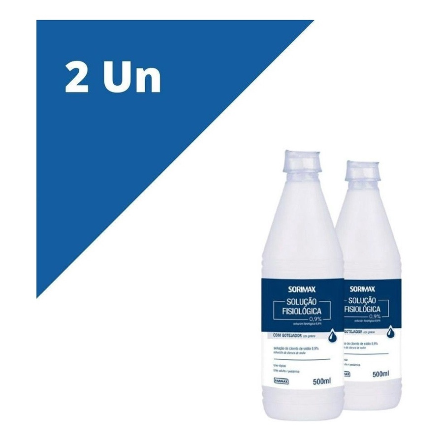 Kit C/2 Solução Fisiológica Cloreto De Sódio 0,9% 500ml Cada