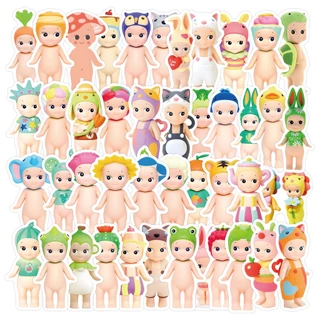 60 pcs Bonecas Japonesas Bonitas Sonny Angel Dolls Adesivos De PVC À Prova D'água