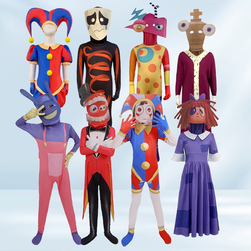 Tuta Cosplay Pomni Per Bambina – Costume Carnevale Digitale Tuta Intera Ragazza