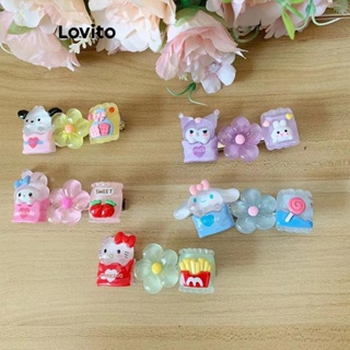 Lovito Grampos De Cabelo Com Padrão De Desenho Animado Fofo Para Mulheres LFA10014