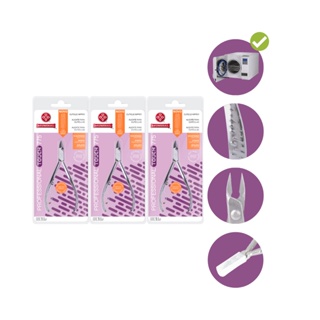 Kit 3 Alicates Cutícula 775 Profissional Manicures Mundial Aço Inox