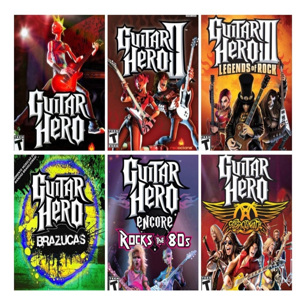 Guitar Hero Coleção Jogos Ps2 Compatível C/ Playstation 2