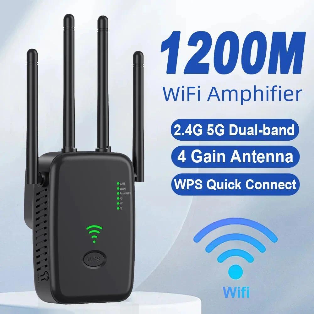 1200Mbps 5Ghz Repetidor Wifi Sem Fio 2.4G 5G Amplificador De Sinal Extensor Roteador Booster Network Lan Adaptador 802.11N