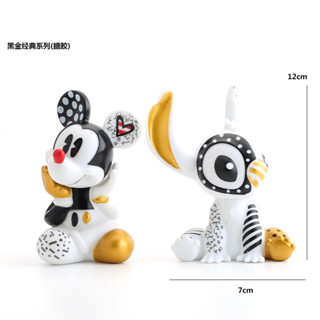 Ponto Preto Ouro Clássico Mickey Dois Vinil Ponto Sólido Mickey Figuras de Aniversário Bonecas Modelos