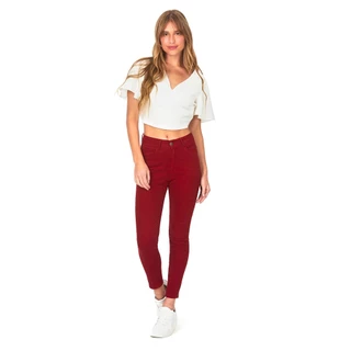 Calça Feminina Sarja Fiver Pockets Polo Wear Vermelho Escuro