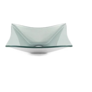 CUBA DE VIDRO RETANGULAR 39CM PRATA