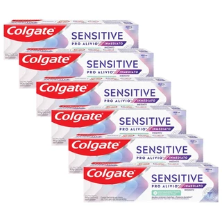 Kit Creme Dental Colgate Sensitive Pro-Alívio Imediato Branqueador 90g com 6 unidades em Oferta na Shopee