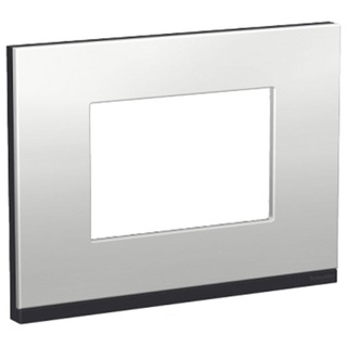 Placa suporte 4x2 3 postos class gr / aluminium metal horizontal orion Schneider