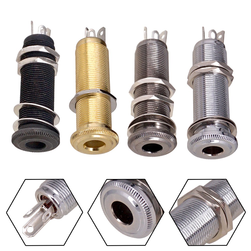 (Em Estoque) Baixo De Guitarra Elétrica 6,35mm Tomada Estéreo De 1/4 Polegadas Saída Jacks Plug Accessories