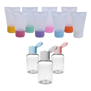 Mini Frasco Pet 30ml +Bisnaga Plástica P/ Alcool Gel (20 unid)