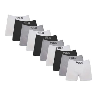 Kit 10 Cueca Boxer Polo 100% Algodão Box Masculina