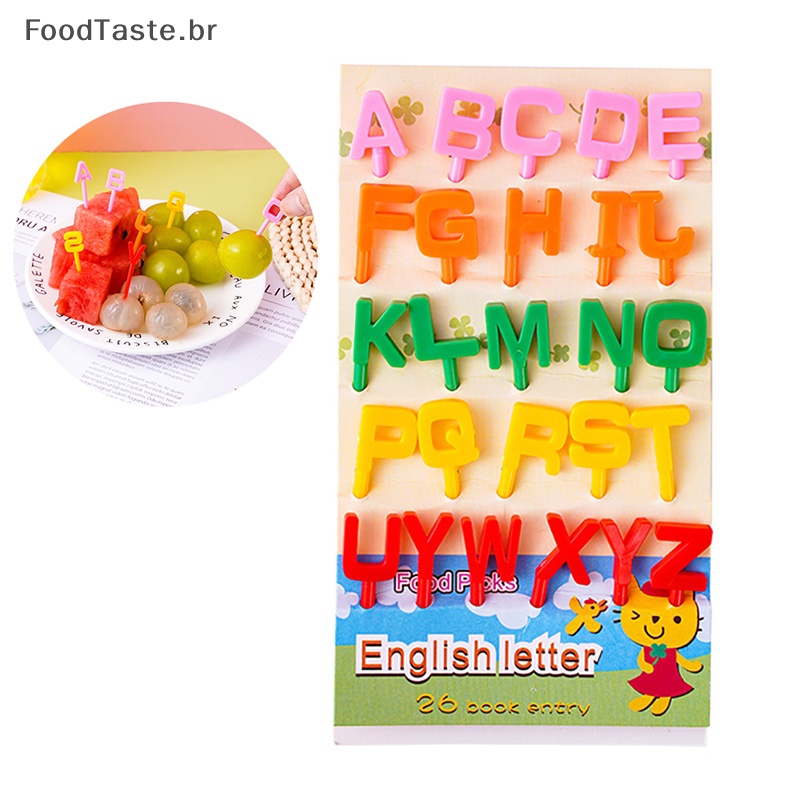 Número inglês letra forma animal garfo de frutas para crianças