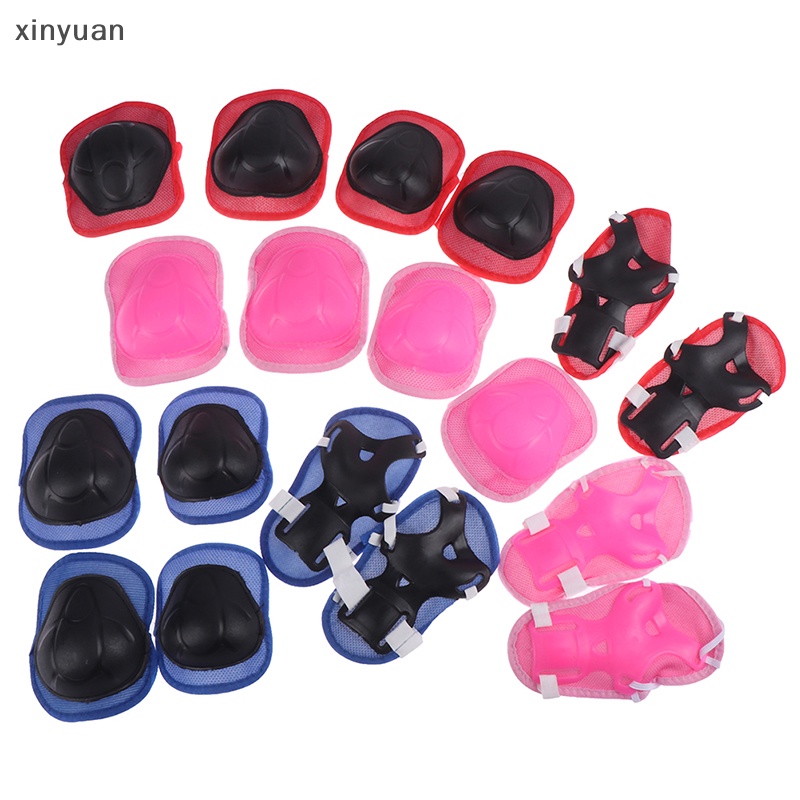 xiny 6PCs/Set Joelheiras Infantis El pads Sets Bicicleta Skate Protetor De Joelho n