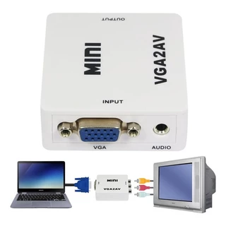 Adaptador Conversor Áudio Vídeo Entrada Vga Para Saída Av Rca