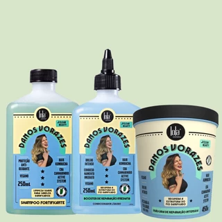 Kit Danos Vorazes (Shampoo, Booster Condicionante e Máscara) Lola Cosmetics