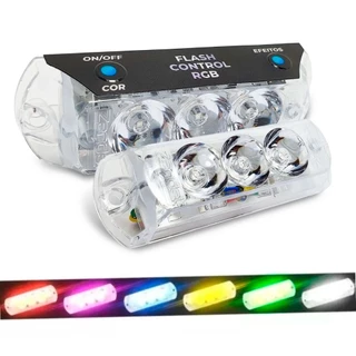 Strobo Led 2 Faróis Rgb Ultra Forte Zendel Zd Sfc Automotivo
