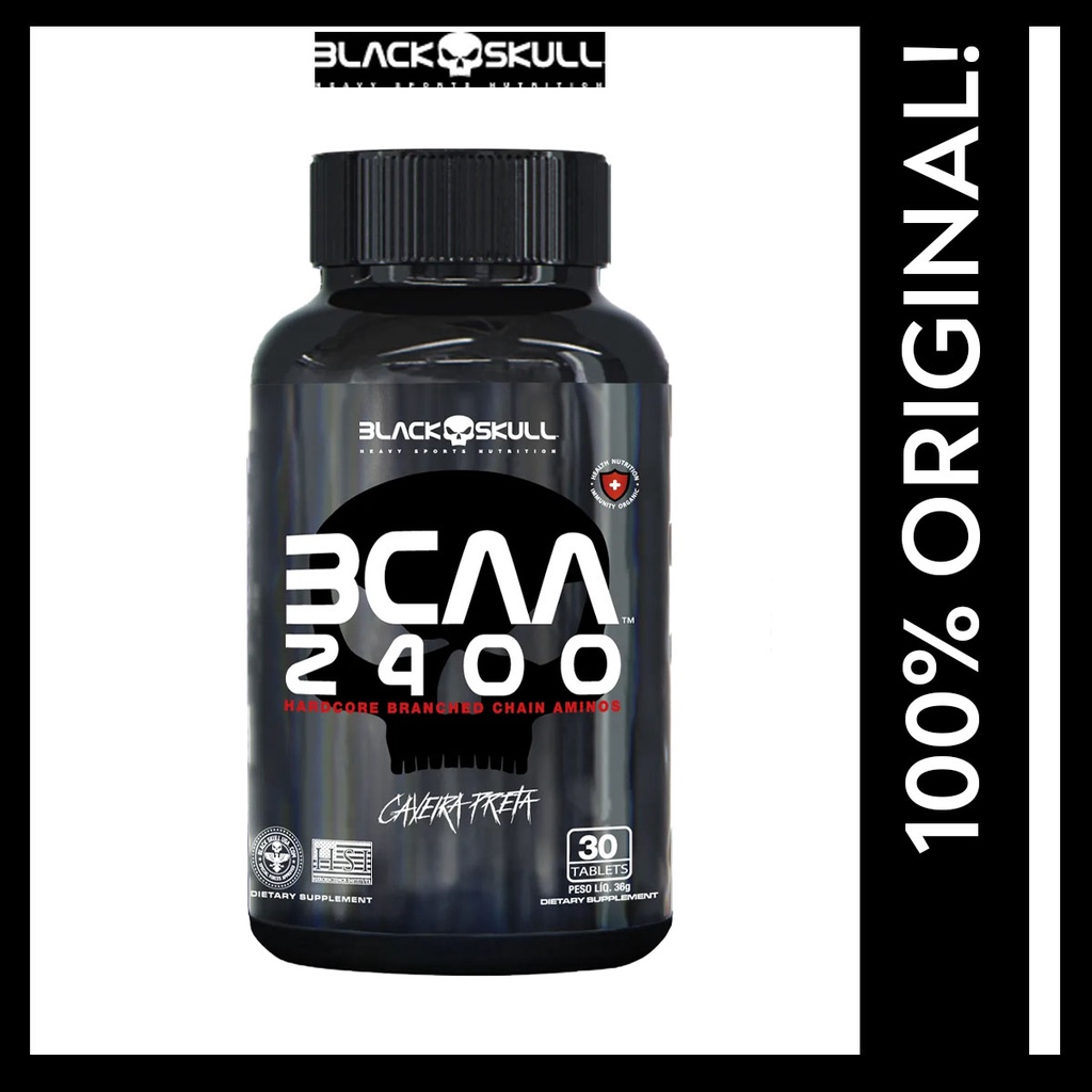 Bcaa 2400 Black Skull Caveira Preta 30 Tablets