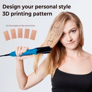 Chapinha Em Ferro De Gofragem 3D Planos De Titânio Espremedor De Prancha De Cabelo De Pentagrama Impresso