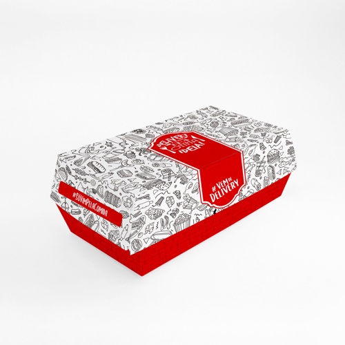 Embalagem para Hambúrguer e Lanche 25 Unid