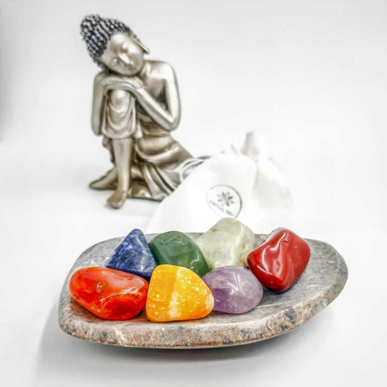 Kit Pedras 7 Chakras - Pedra Rolada Grande Natural - Equilíbrio Dos Chakras
