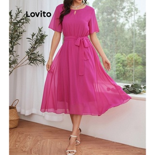 Lovito Vestido Elegante Com Recorte Liso Para Mulheres LNL42148