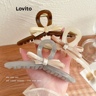 Lovito Grampos De Cabelo Franceses Elegantes Com Arco Borboleta Acrílico Para Mulheres LFA11411