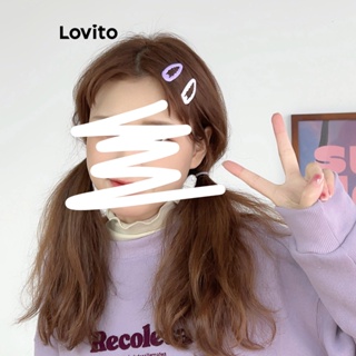 Lovito Conjunto De Grampos De Cabelo Lisos Casuais De 4 Peças Para Mulheres LFA11127