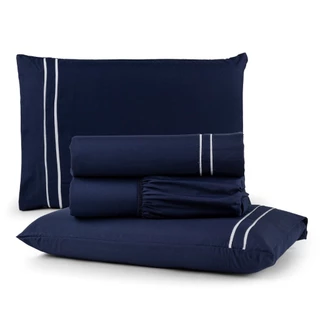 lençol casal jogo de cama 03 peças cama box lençol com elástico, fronhas lençol de cima percal em Oferta na Shopee