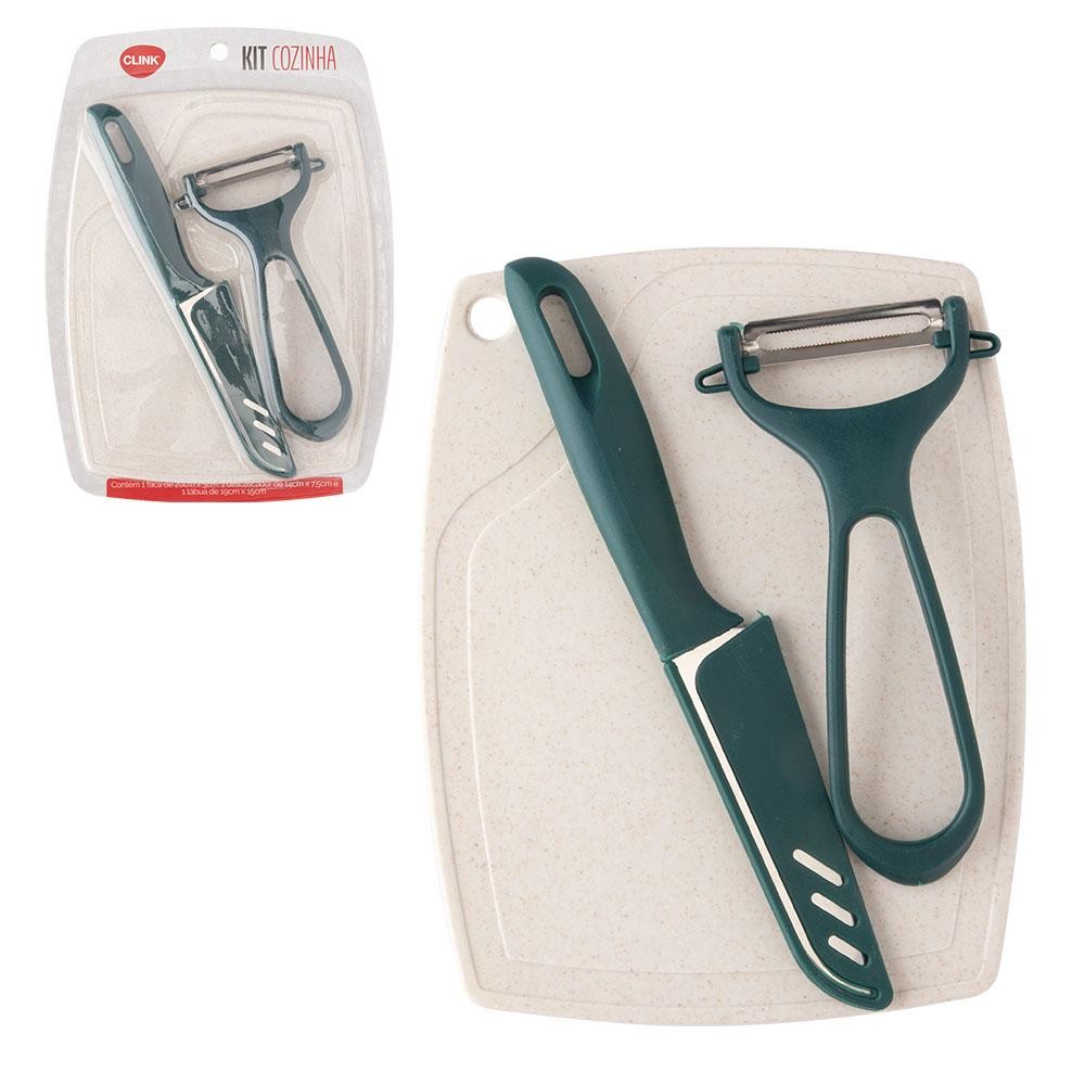Kit Cozinha Faca, Ralador e Mini Tabúa Plástico e Inox Kit Utensilios ...