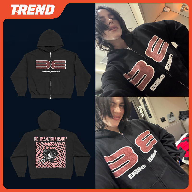 BILLIE EILISH HIT ME HARD and SOFT MERCH Algodão Zip-up Moletom Vintage ...