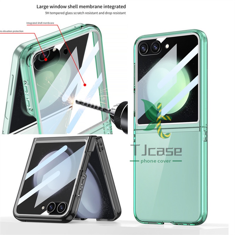 Capa De Filme Ultra Fina E Samsung Galaxy Z Flip 5 Clear/PC Todos Os Invólucros Protetores Para