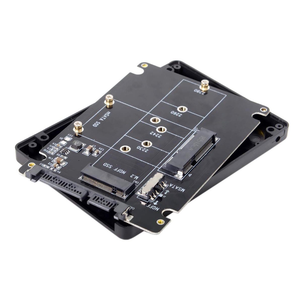 Adaptador SSD M2 NGFF ou mSATA 2 Em 1 Para SATA III Case 2.5