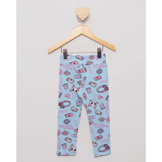 Calça Legging Bebê Estampa Sortidas Azul